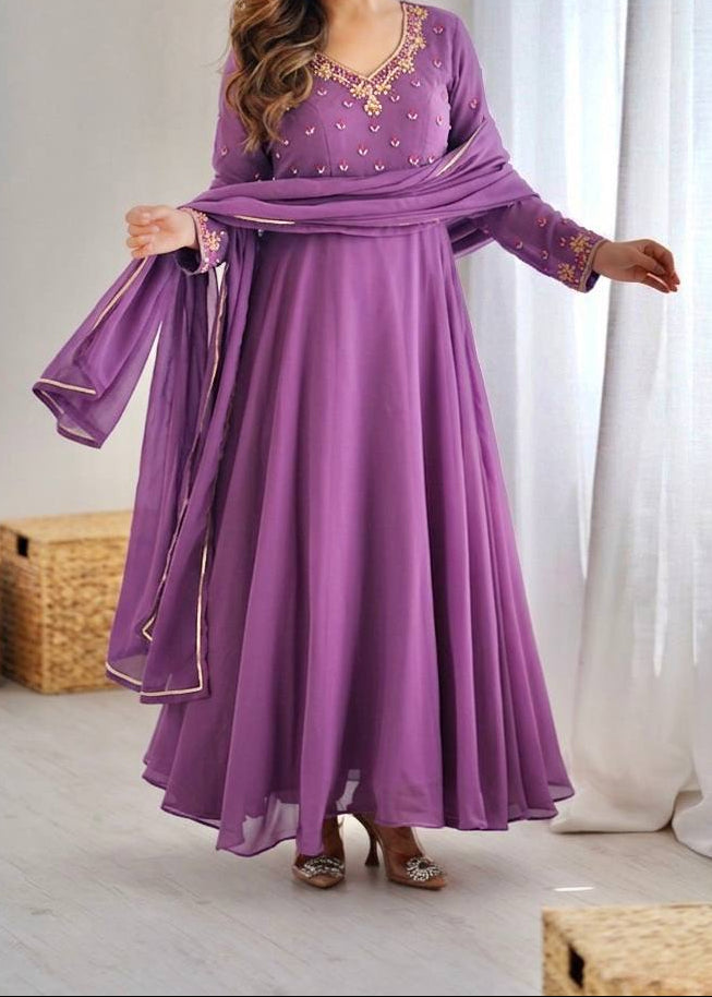 Party Wear Heavy Handwork Gown bottom & Dupatta