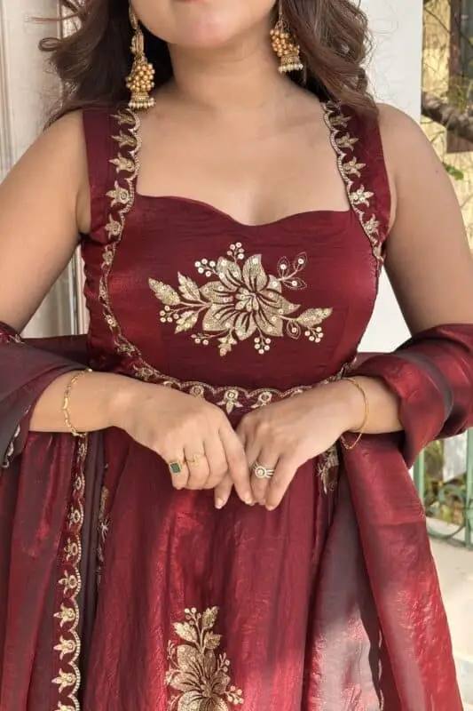 Wedding Wear Fendy Silk Thread With Sequnce Work Top Plazzo With Dupatta