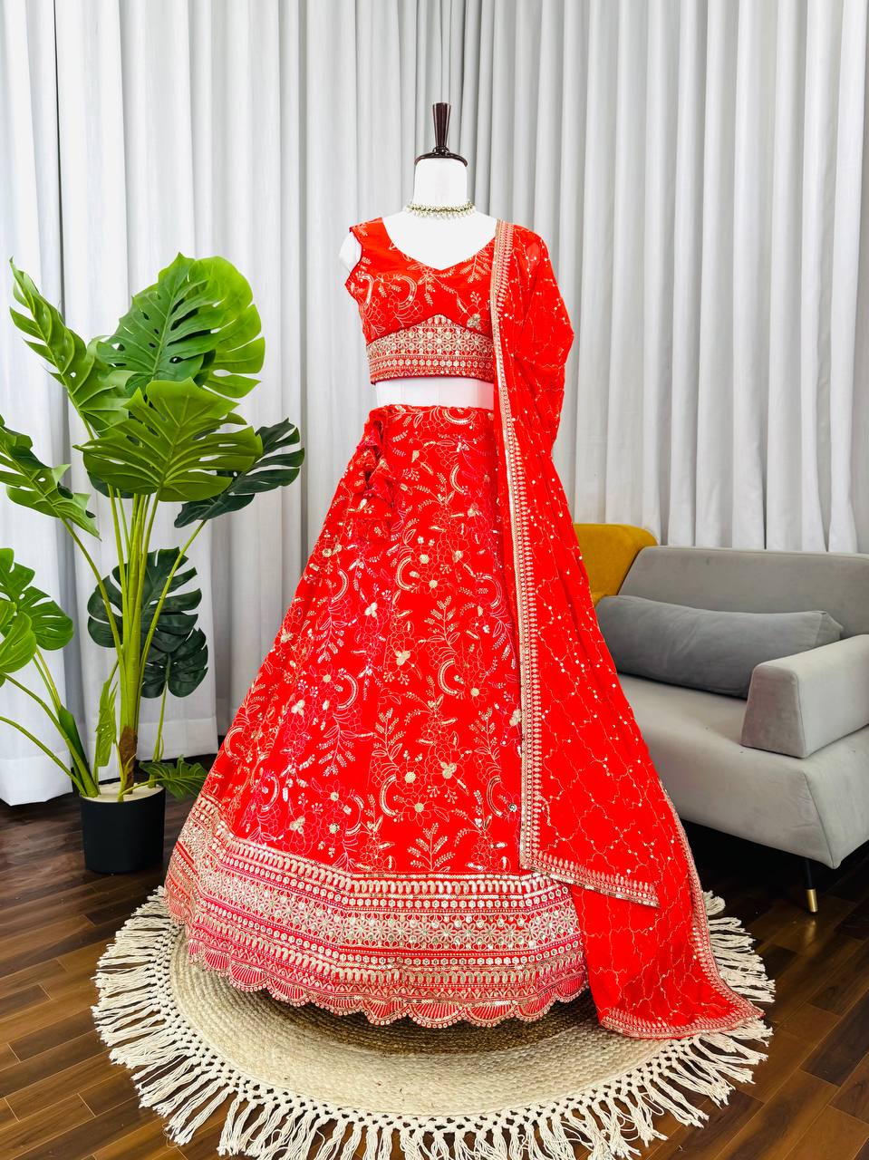 Wedding Function Wear Sequence Work Lehenga Choli