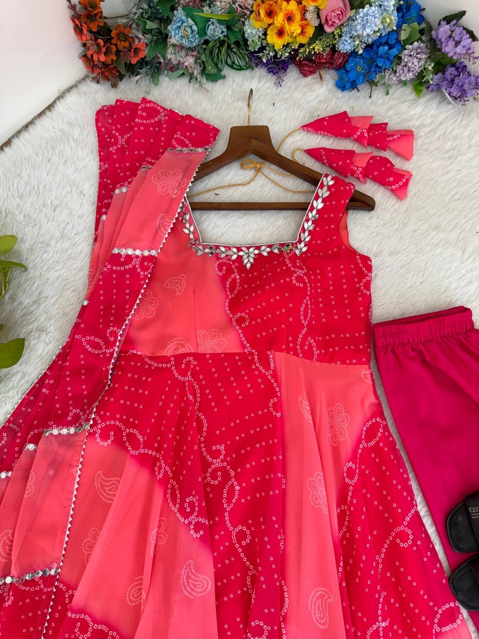 Party Wear Look Digital Print Georgette Chiffon Anarkali Set
