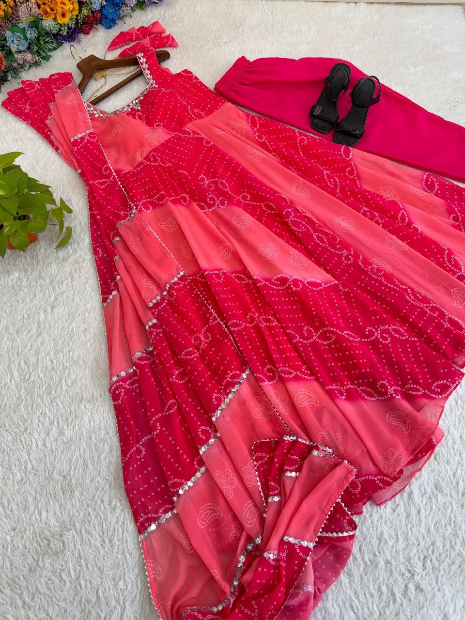 Party Wear Look Digital Print Georgette Chiffon Anarkali Set