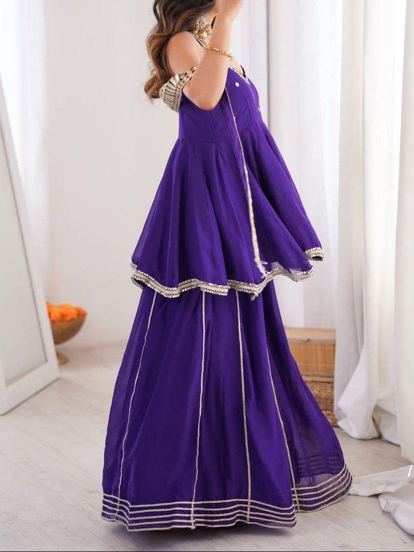 Party Wear Original Miror Work Palazzo Set With Designer Dupatta