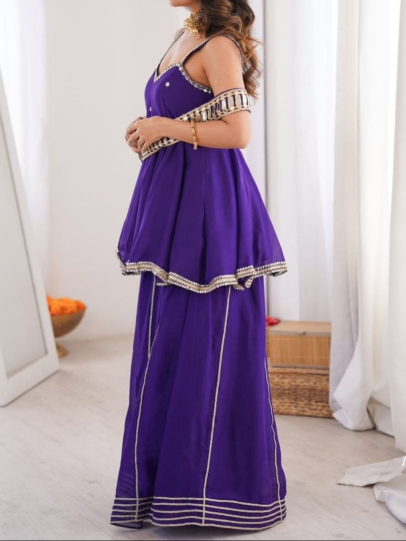 Party Wear Original Miror Work Palazzo Set With Designer Dupatta
