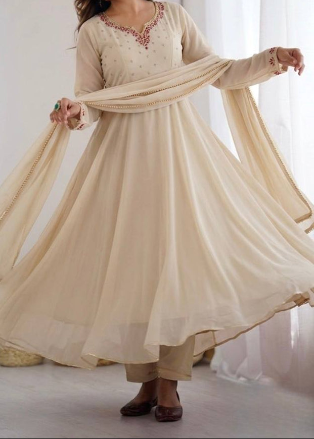 Party Wear Heavy Handwork Gown bottom & Dupatta
