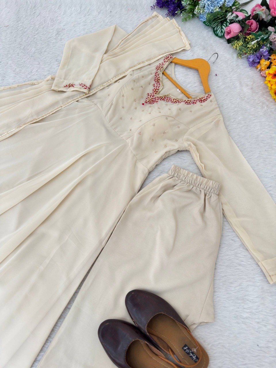 Party Wear Heavy Handwork Gown bottom & Dupatta