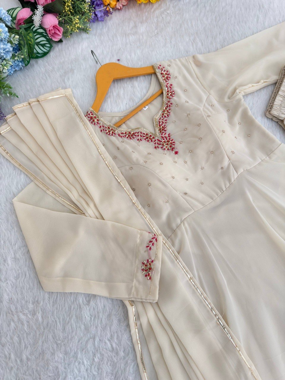 Party Wear Heavy Handwork Gown bottom & Dupatta
