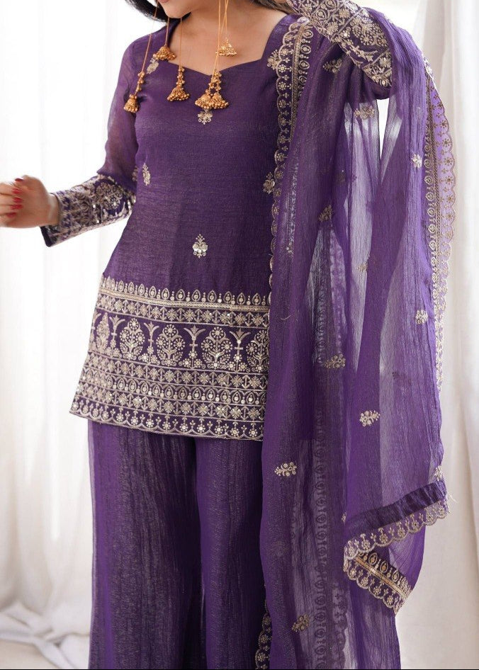 Designer Back Side Fancy Dori With Bell Bottom & Dupatta