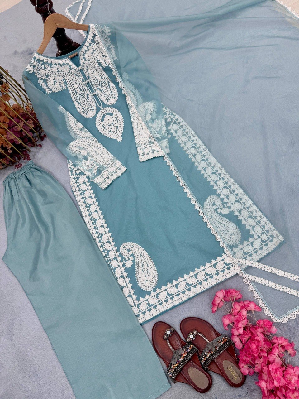 Fancy Pakistani Suit With Embroidery Work