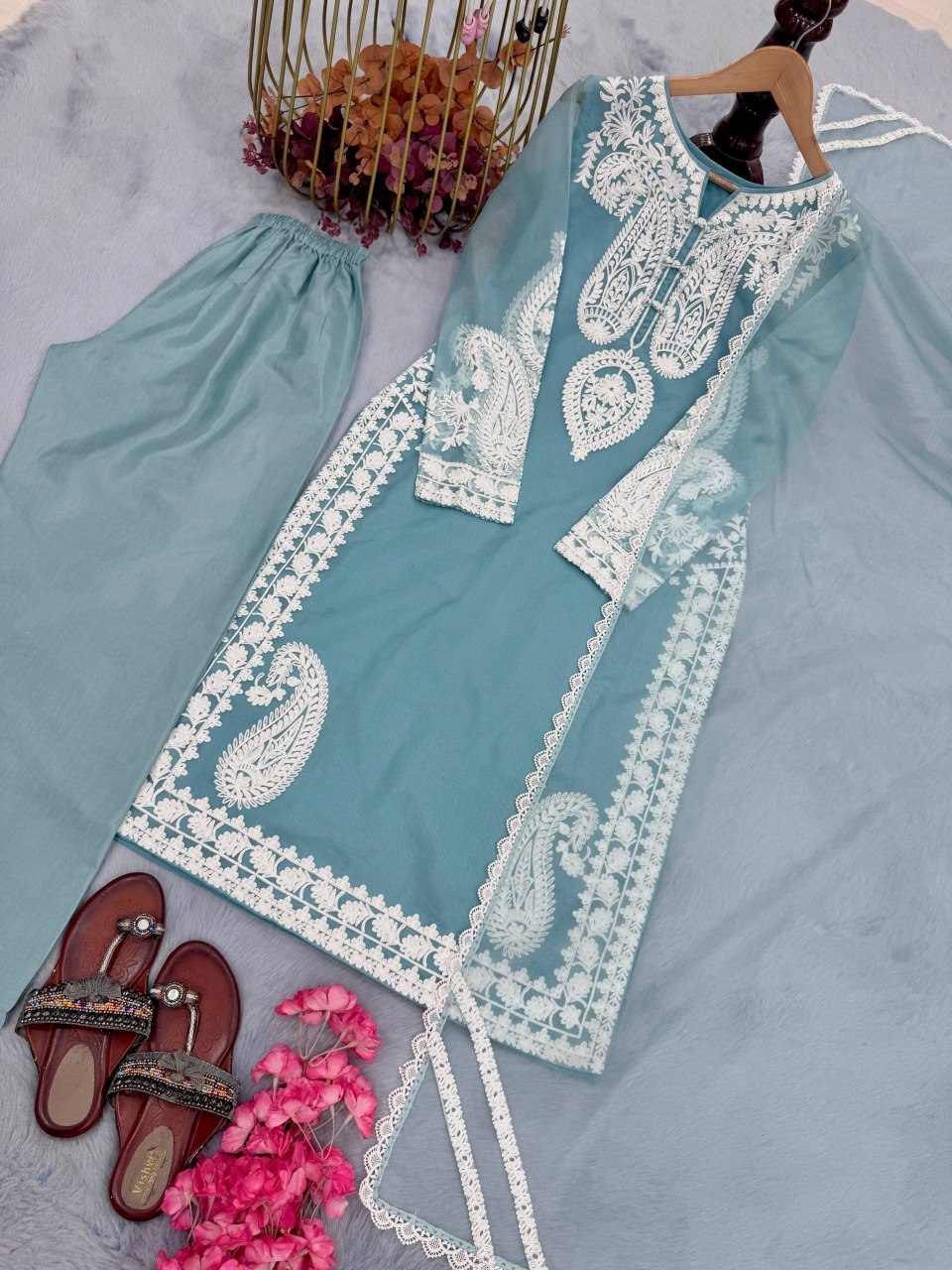 Fancy Pakistani Suit With Embroidery Work
