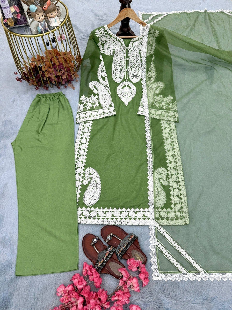 Fancy Pakistani Suit With Embroidery Work