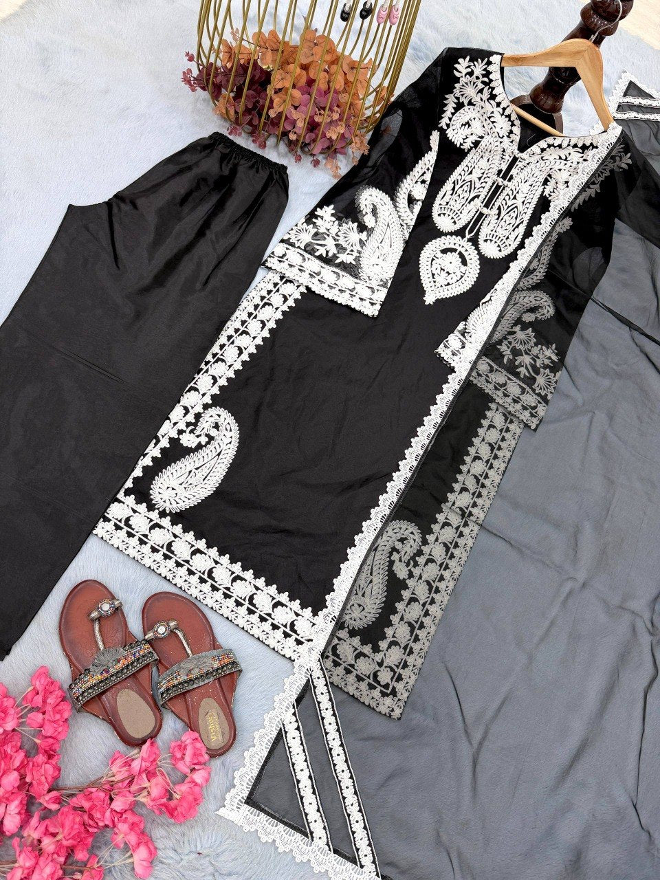 Fancy Pakistani Suit With Embroidery Work