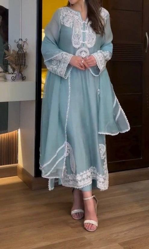 Fancy Pakistani Suit With Embroidery Work