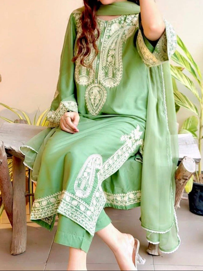 Fancy Pakistani Suit With Embroidery Work