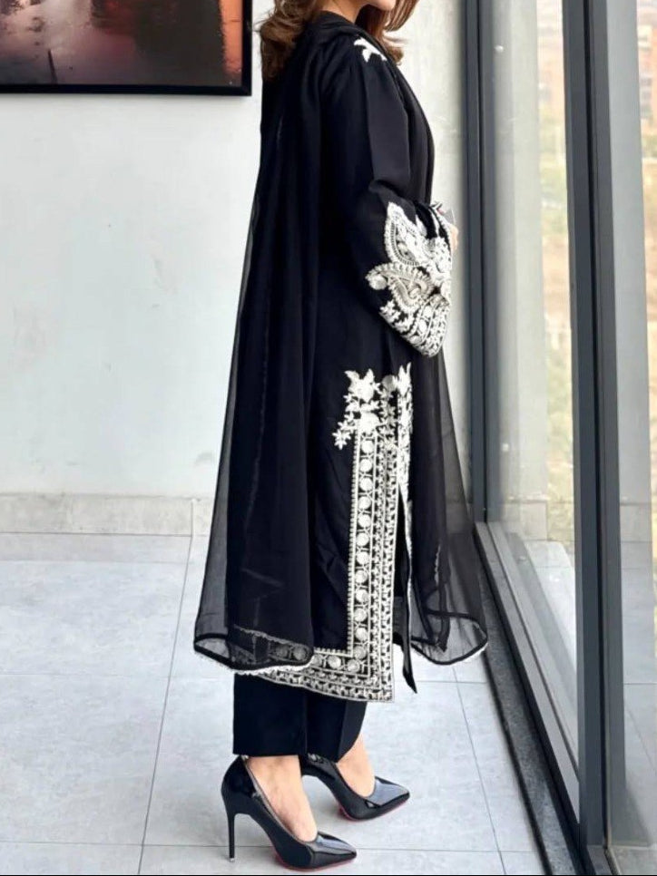 Fancy Pakistani Suit With Embroidery Work