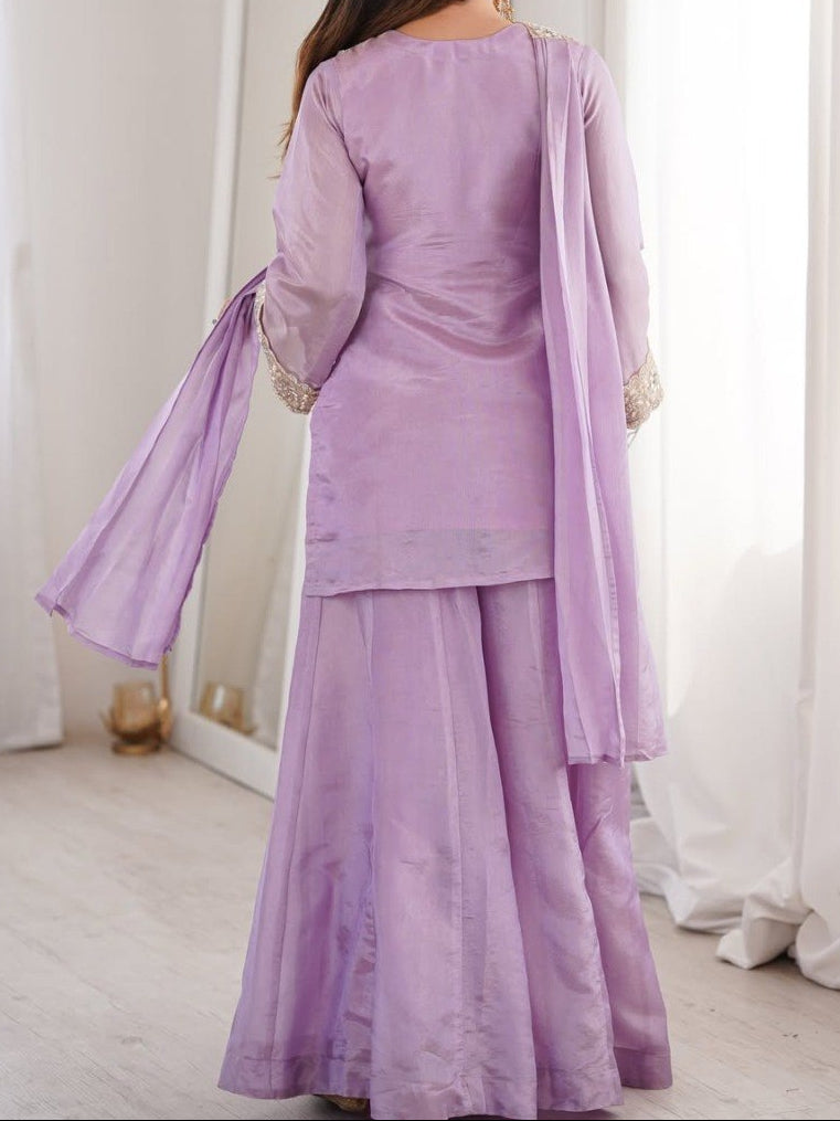 Soft Chinon Original Mirror Work & Real Moti Work Palazzo Set