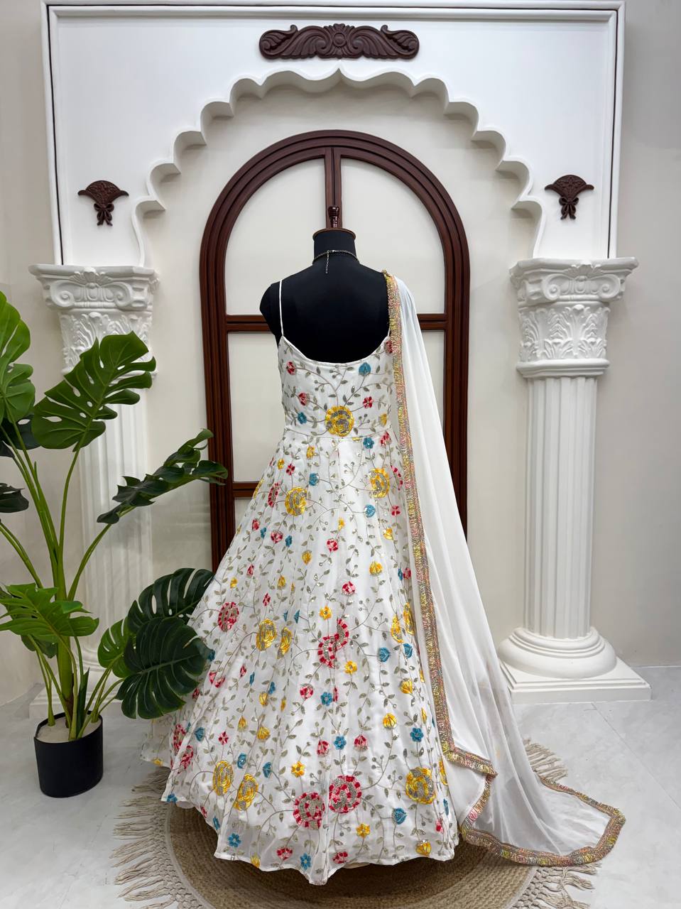 Wedding Wear Heavy Faux Georgette Thread with Sequence Anarkali  Suit