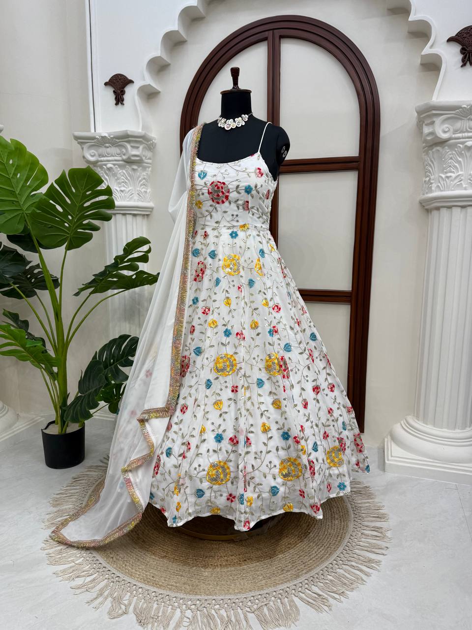 Wedding Wear Heavy Faux Georgette Thread with Sequence Anarkali  Suit