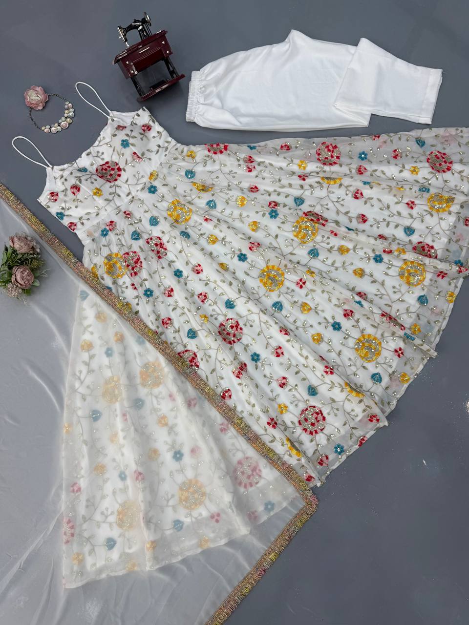Wedding Wear Heavy Faux Georgette Thread with Sequence Anarkali  Suit