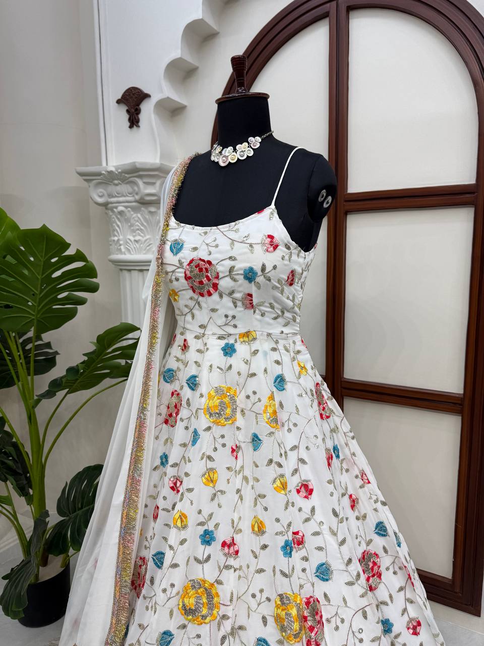 Wedding Wear Heavy Faux Georgette Thread with Sequence Anarkali  Suit