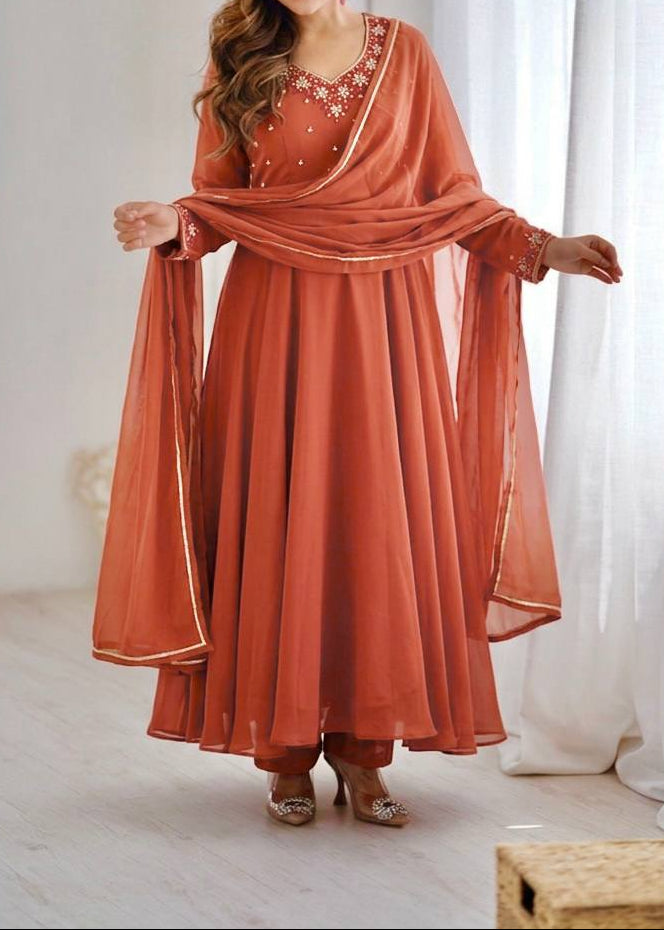 Party Wear Heavy Handwork Gown bottom & Dupatta
