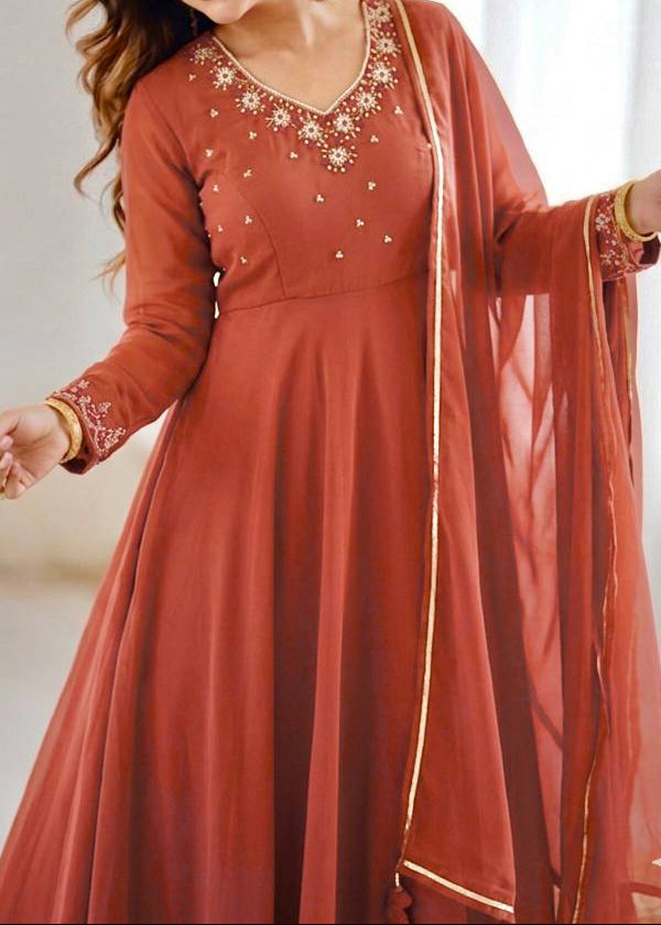 Party Wear Heavy Handwork Gown bottom & Dupatta