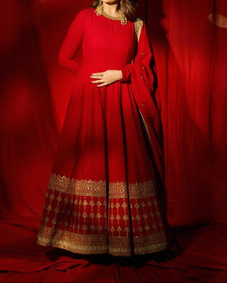 Party Wear Designer Vichitra Silk Anarkali Suit