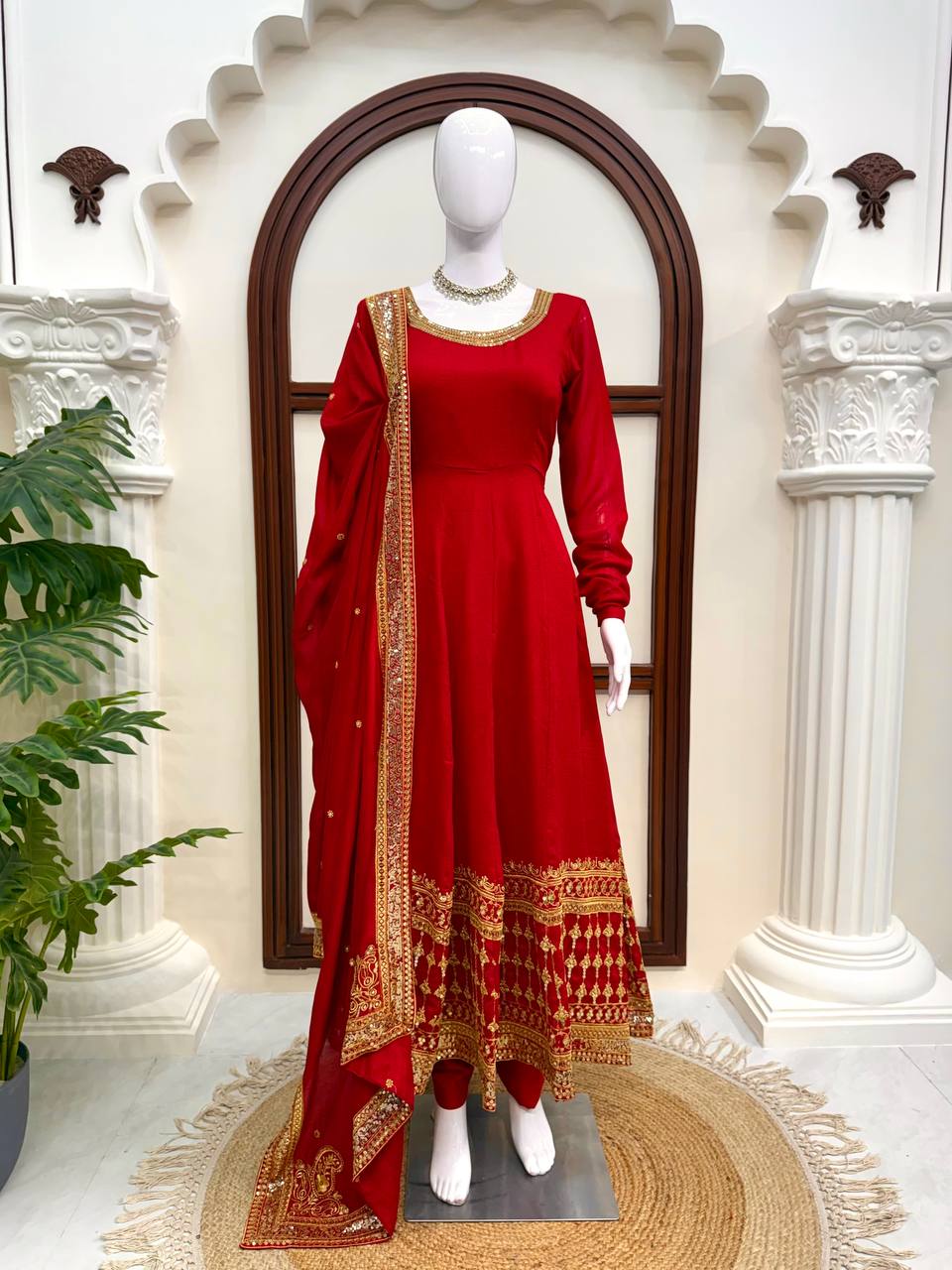Party Wear Designer Vichitra Silk Anarkali Suit