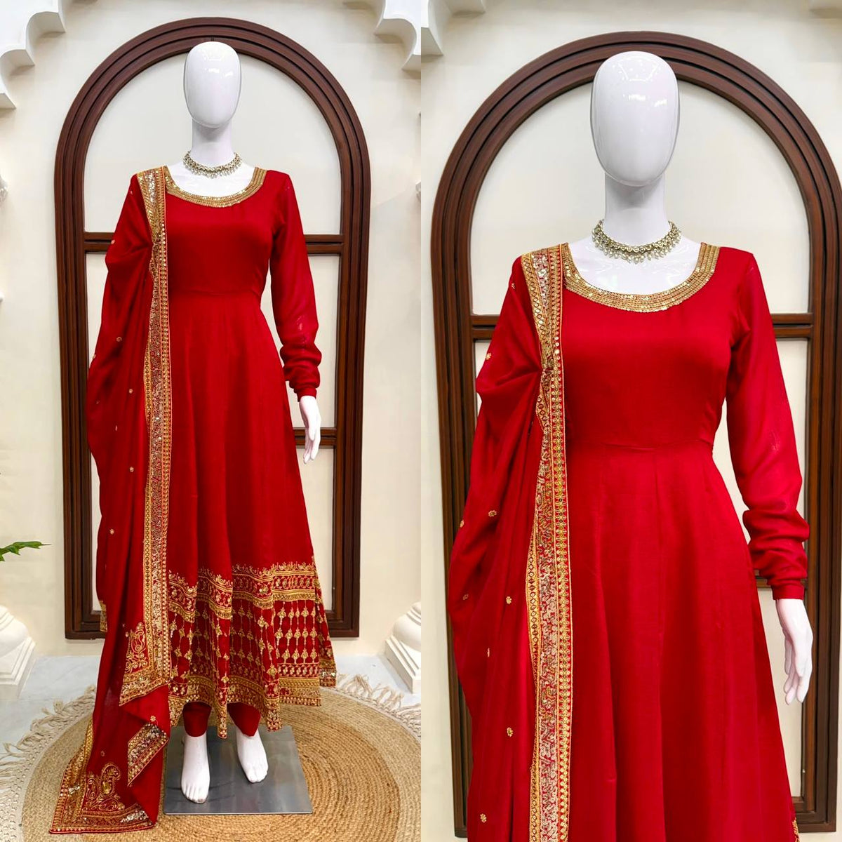 Party Wear Designer Vichitra Silk Anarkali Suit