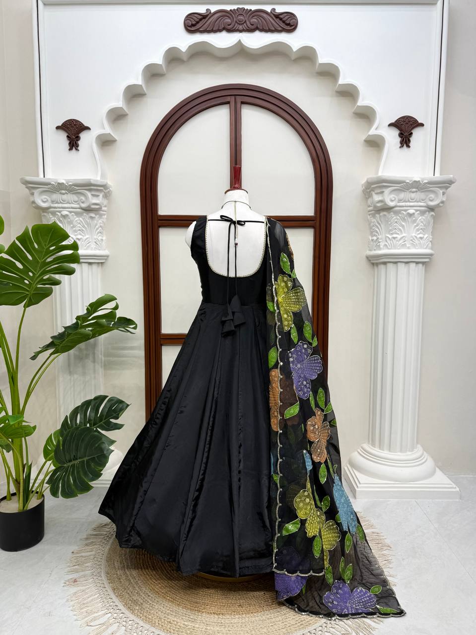 Elegant Ethnic Wear Black Color Anarkali Suit With Designer Dupatta