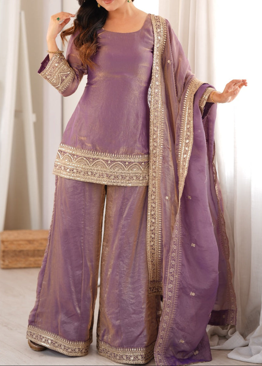 Prettiest Sequence Dori & Jari Work Palazzo Set With Corset Back