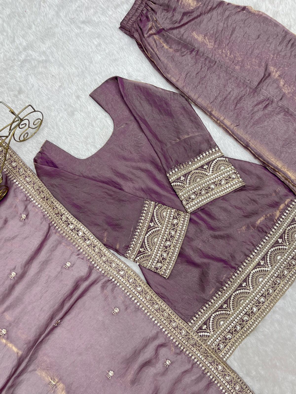 Prettiest Sequence Dori & Jari Work Palazzo Set With Corset Back
