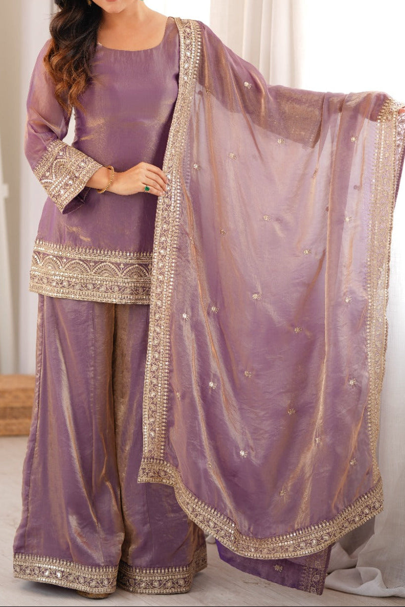 Prettiest Sequence Dori & Jari Work Palazzo Set With Corset Back