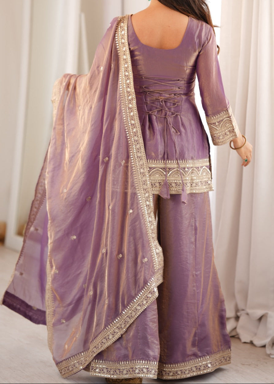 Prettiest Sequence Dori & Jari Work Palazzo Set With Corset Back