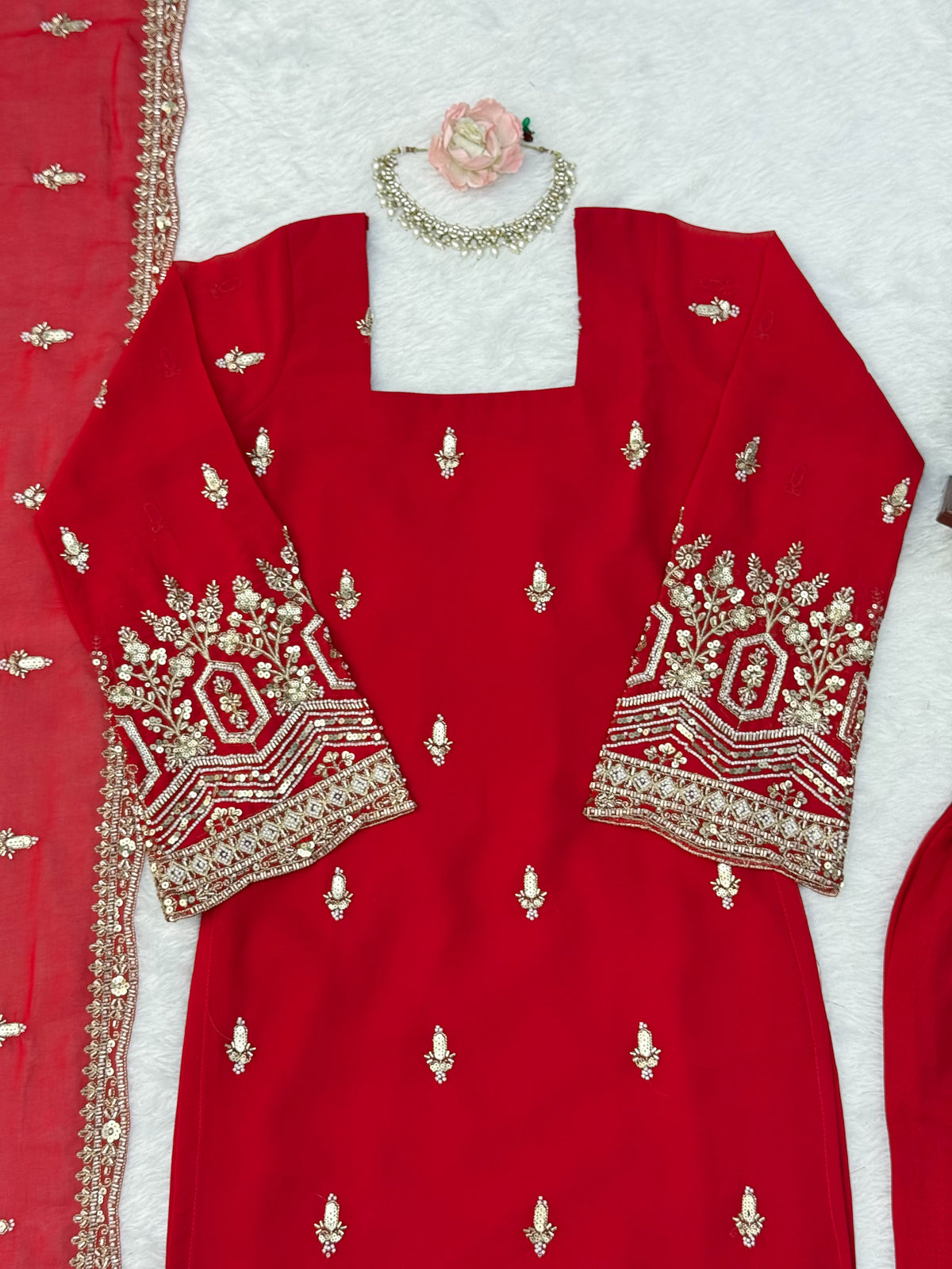Premium Quality Heavy Beads And Sequence Work Detailing Designer Suit