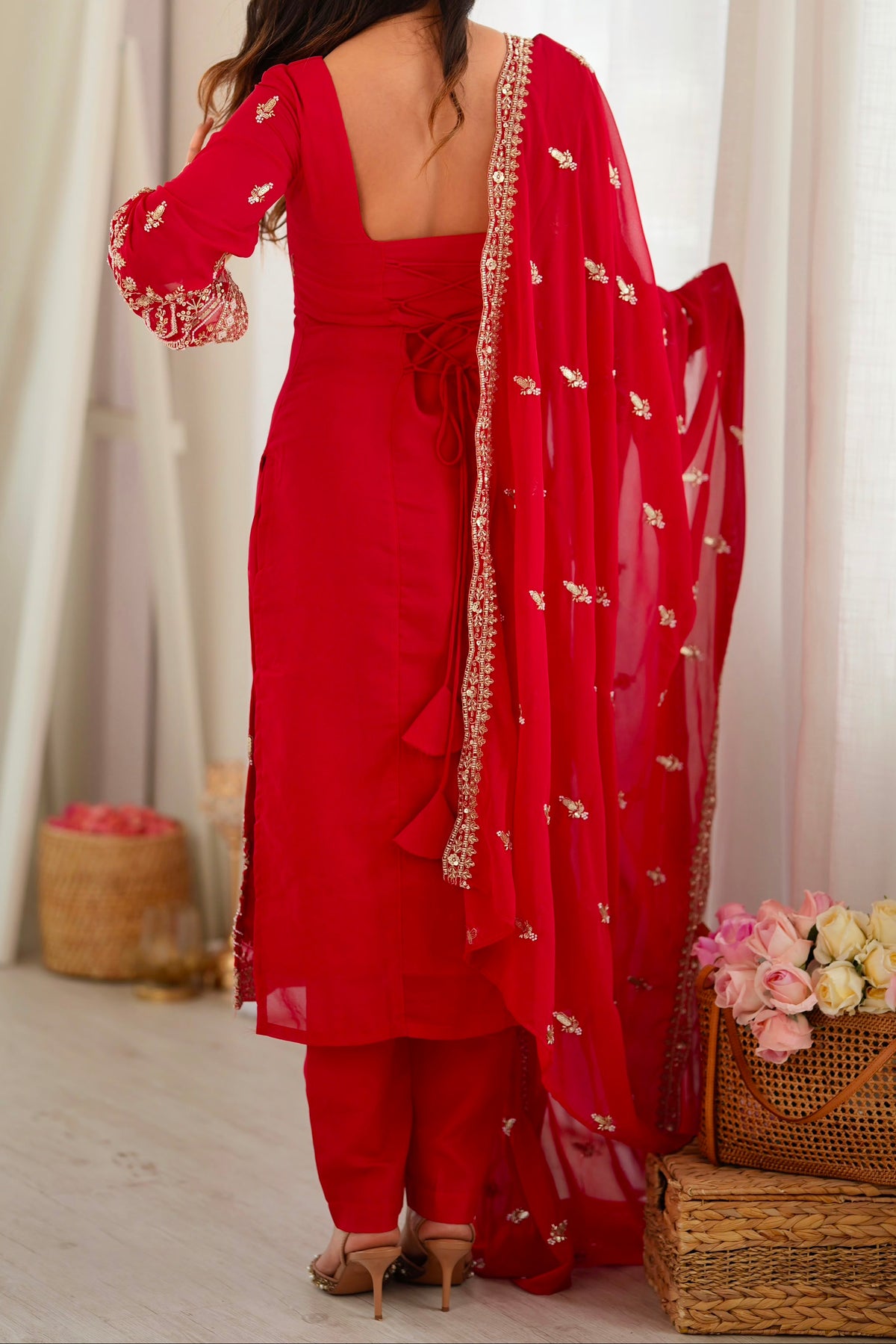 Premium Quality Heavy Beads And Sequence Work Detailing Designer Suit
