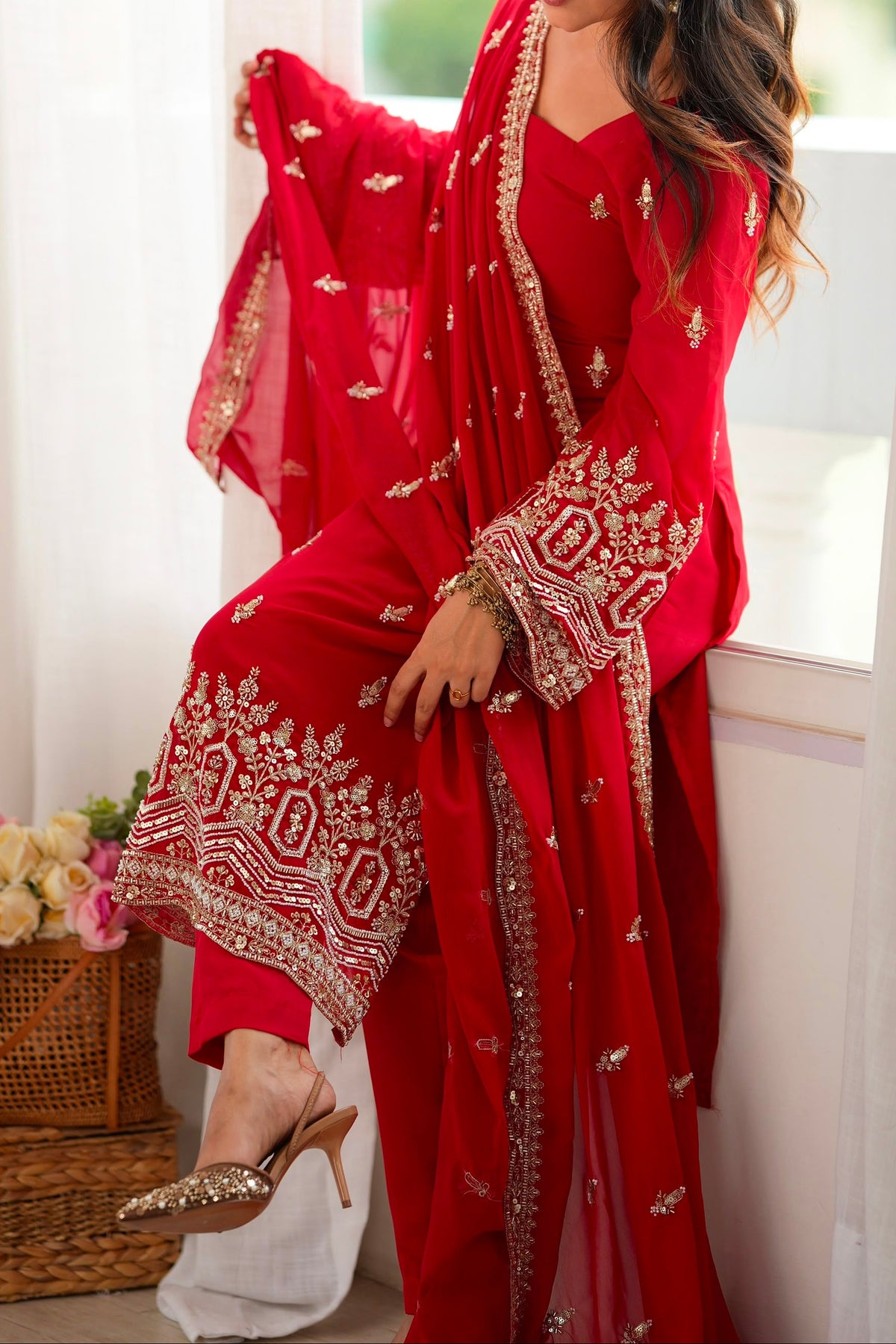 Premium Quality Heavy Beads And Sequence Work Detailing Designer Suit