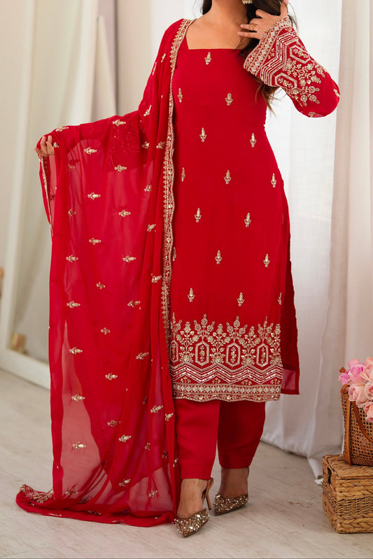 Premium Quality Heavy Beads And Sequence Work Detailing Designer Suit