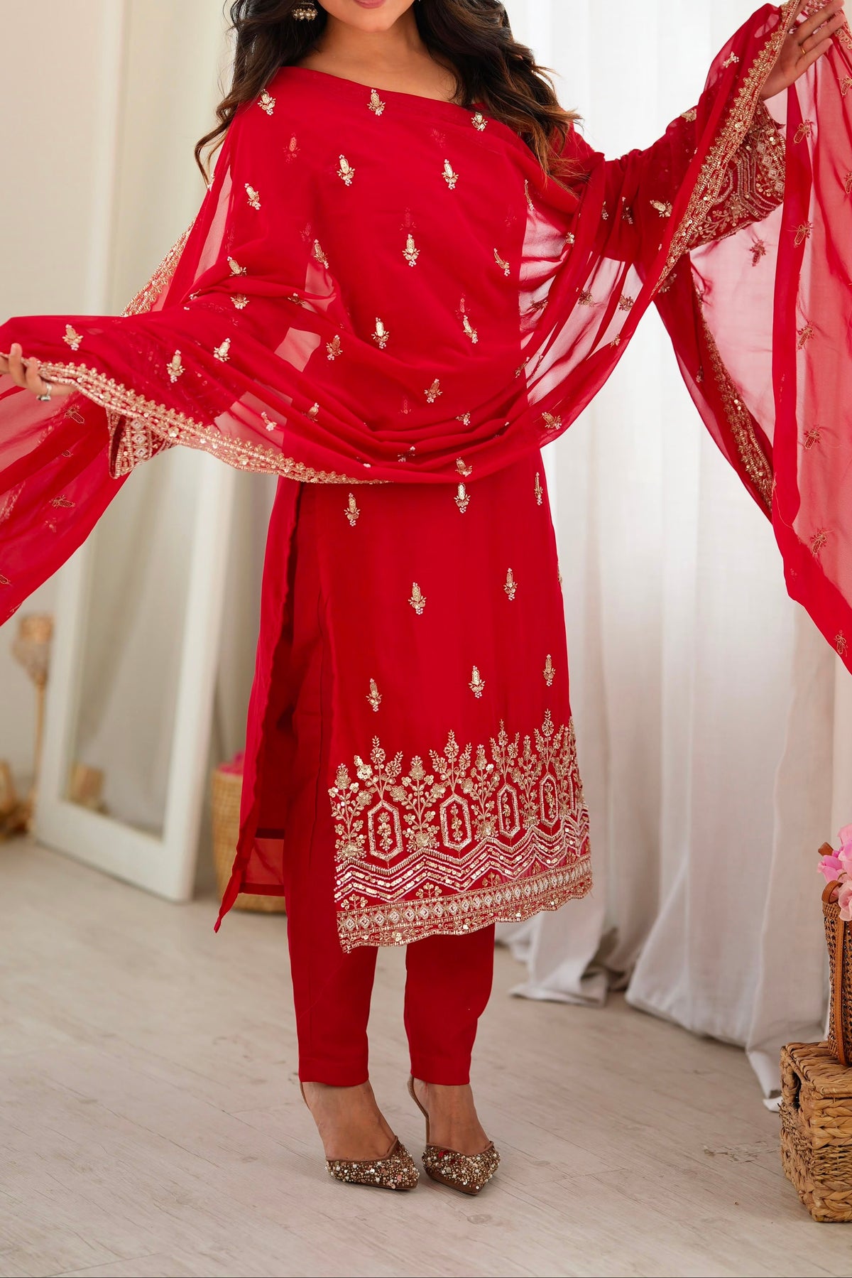 Premium Quality Heavy Beads And Sequence Work Detailing Designer Suit