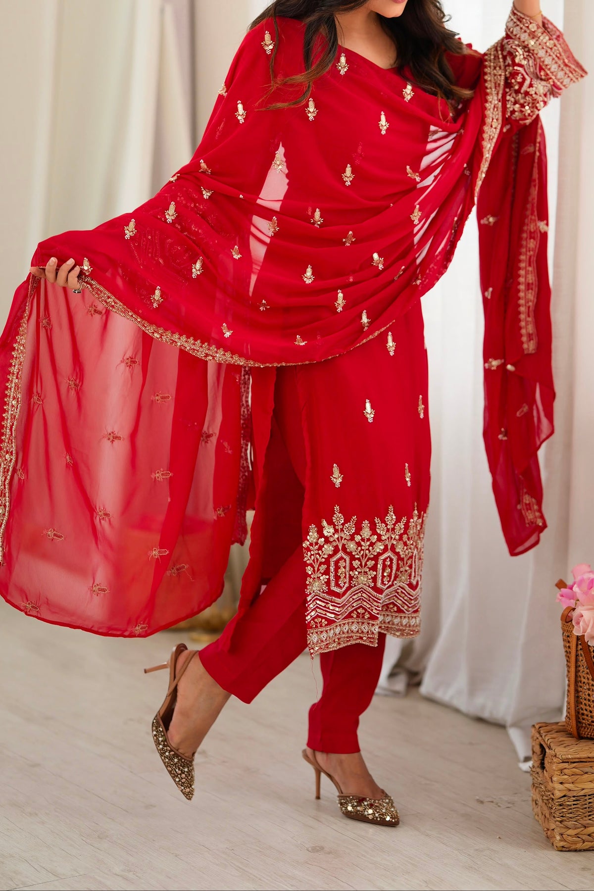 Premium Quality Heavy Beads And Sequence Work Detailing Designer Suit