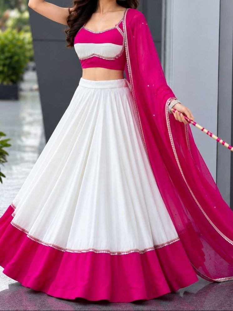 Designer 8 Meter Flare Mirror work lace fully stitched lehenga Choli