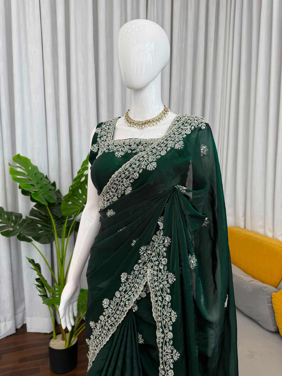 Wedding Special Designer Saree With Front & Back Handwork Blouse