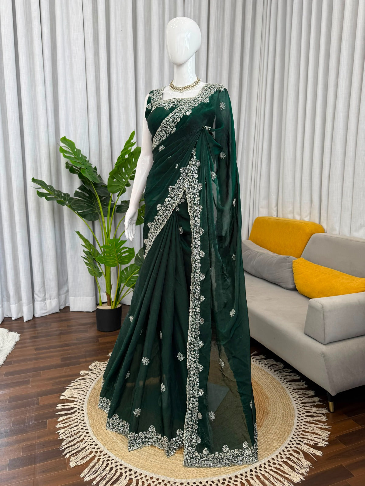 Wedding Special Designer Saree With Front & Back Handwork Blouse