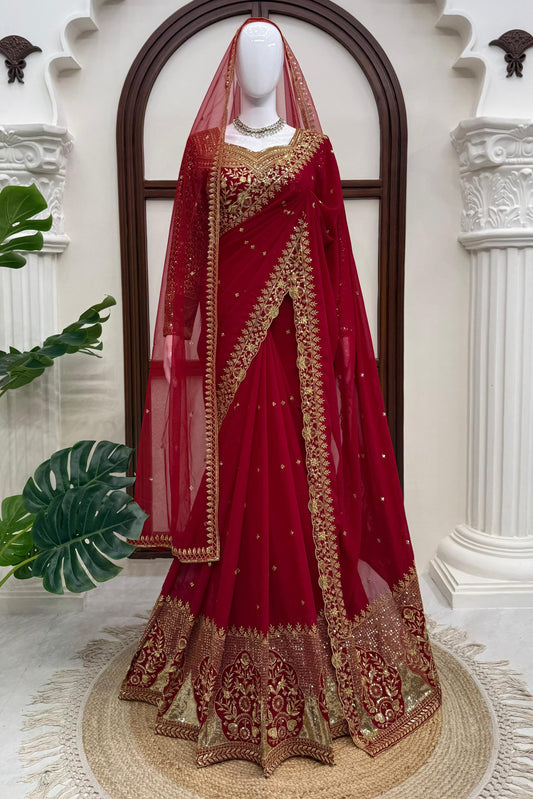 Designer Thread & Sequence Heavy Work Saree