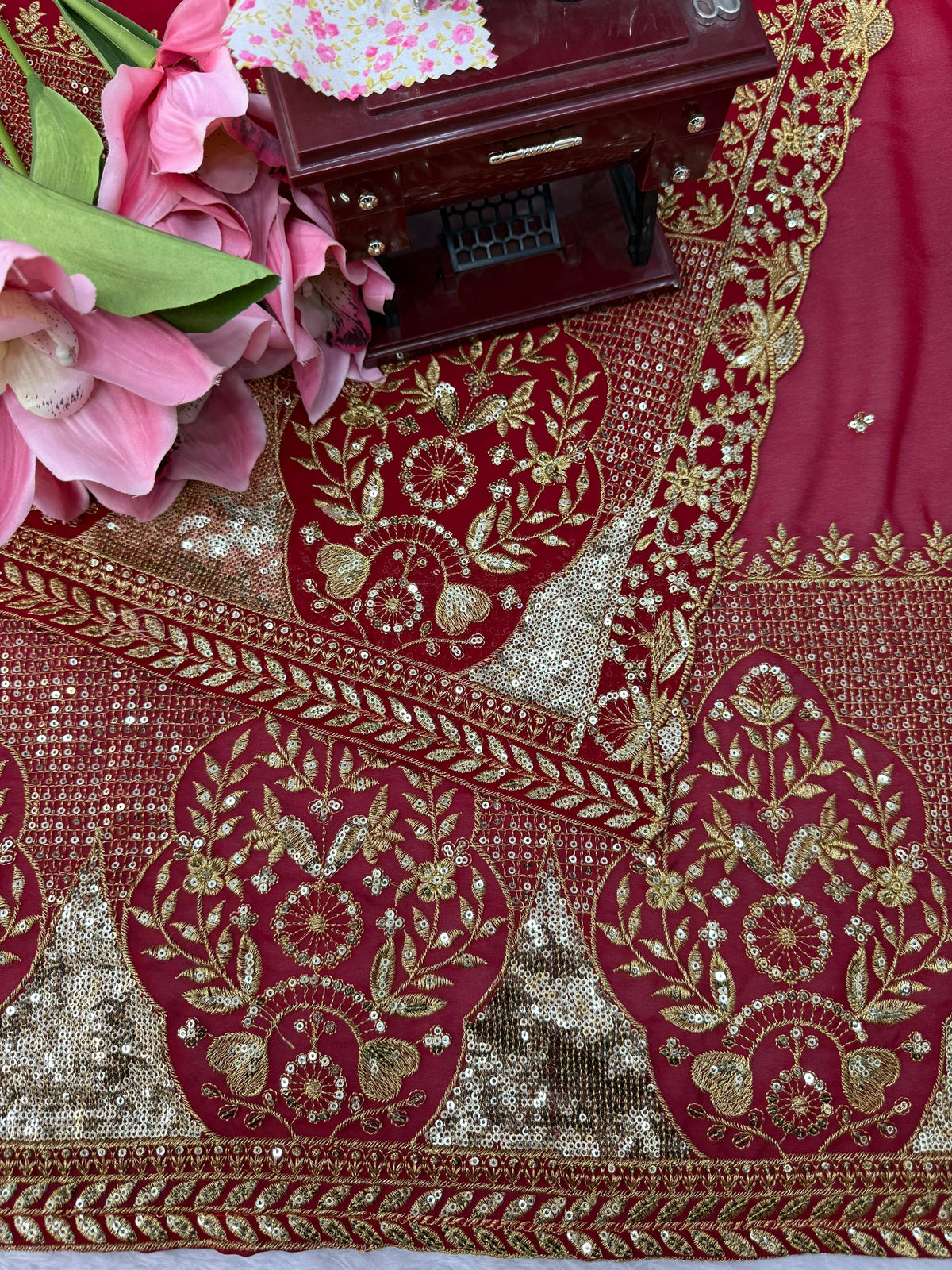 Designer Thread & Sequence Heavy Work Saree
