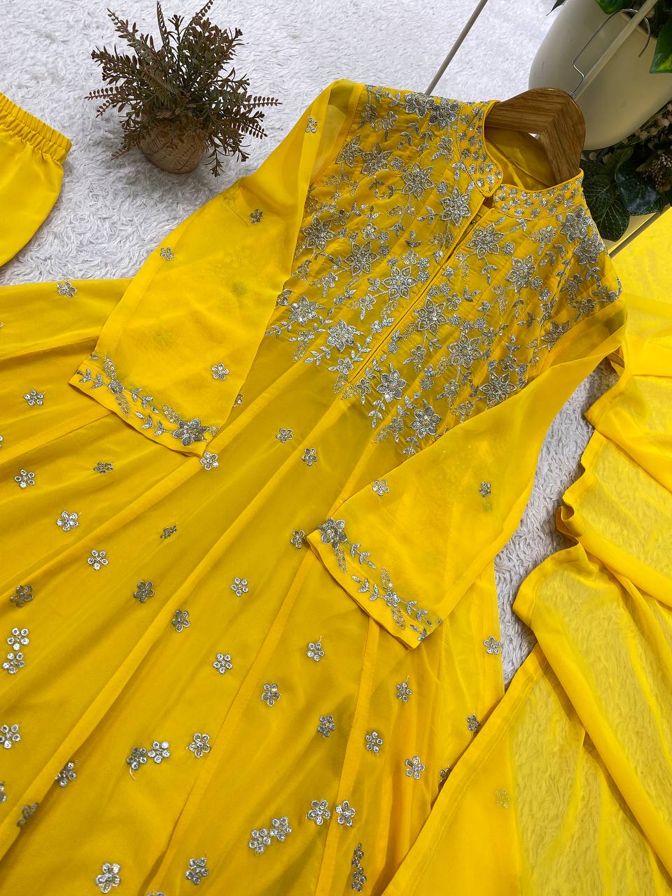 Stunning Georgette Anarkali Suit with Sequin Embroidery work
