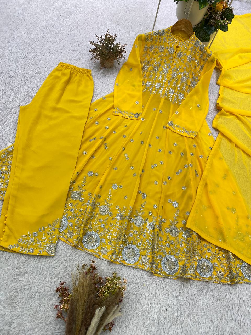 Stunning Georgette Anarkali Suit with Sequin Embroidery work