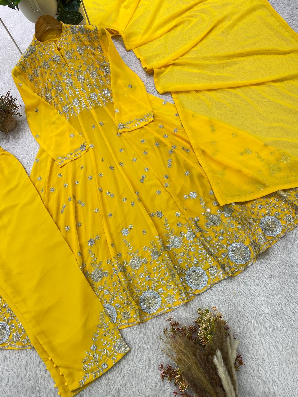 Stunning Georgette Anarkali Suit with Sequin Embroidery work