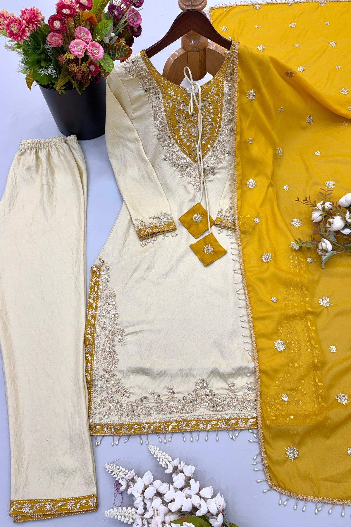 Designer Premium Ronald Silk Party Wear Suit Set