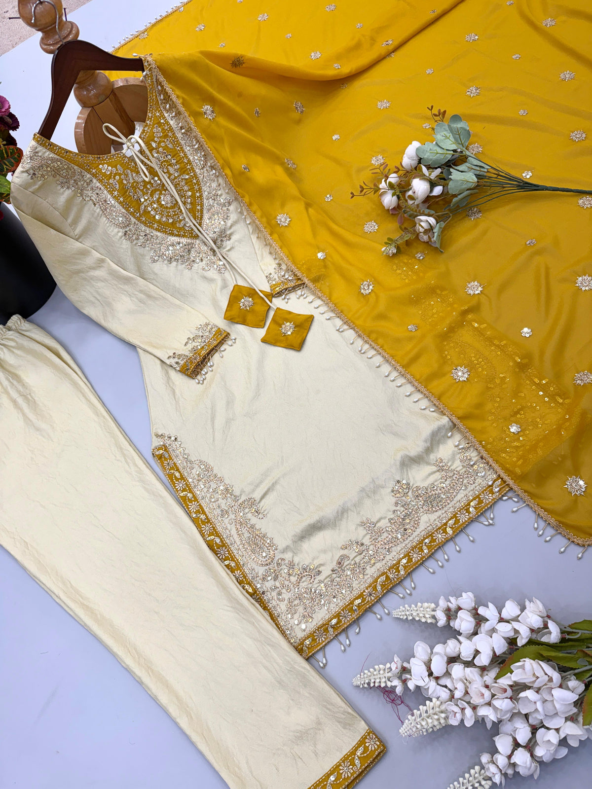 Designer Premium Ronald Silk Party Wear Suit Set