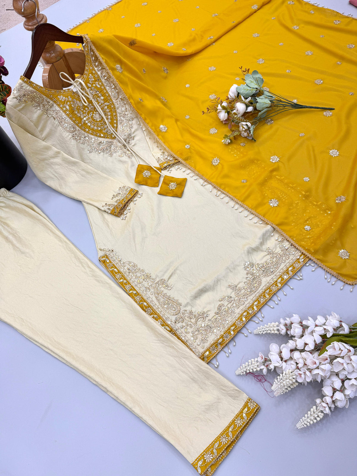 Designer Premium Ronald Silk Party Wear Suit Set